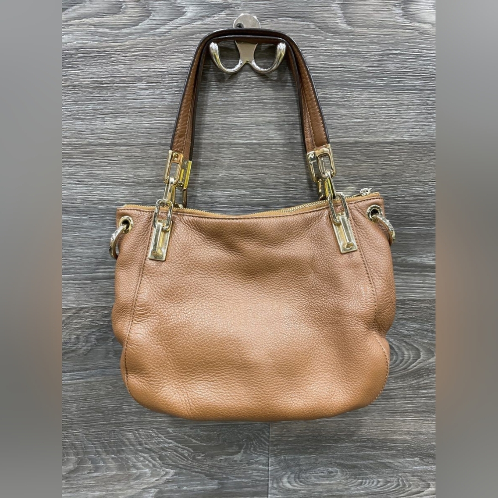 Michael Kors MK Brooke Tan Brown Leather Shoulder Crossbody Bag - Picture 4 of 8